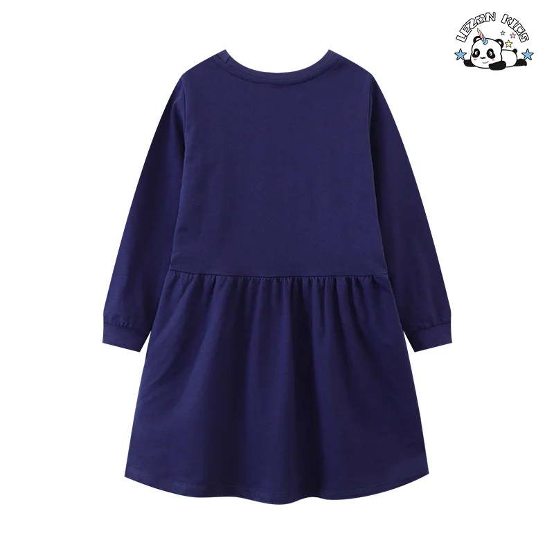 LEZONKIDS - 2024 OEM Embroidered Spring Autumn Long Sleeves Dress Fancy Kids Dress for 4 to 12T Girls
